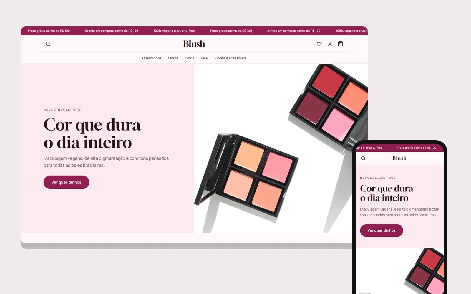 Prévia do template Blush