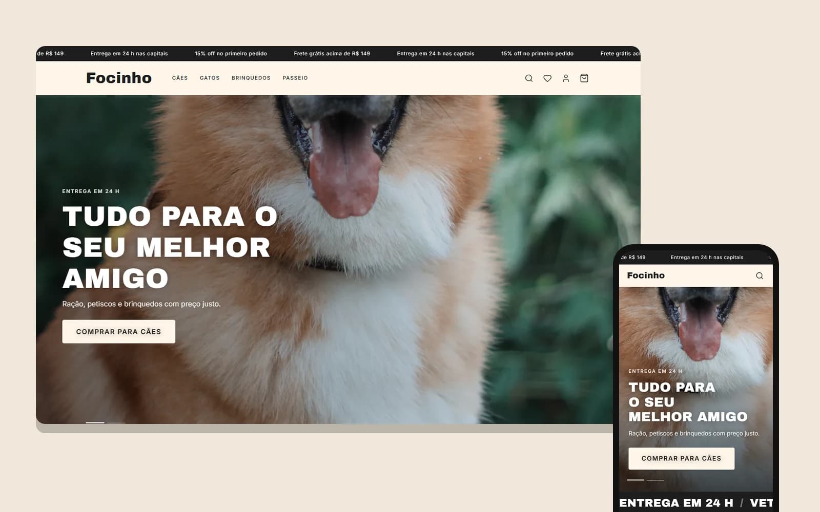 Prévia do template Focinho