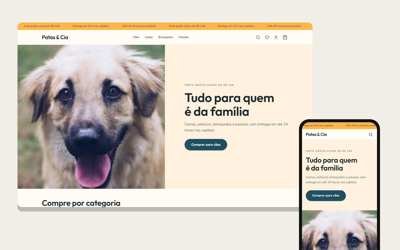 Prévia do template Patas
