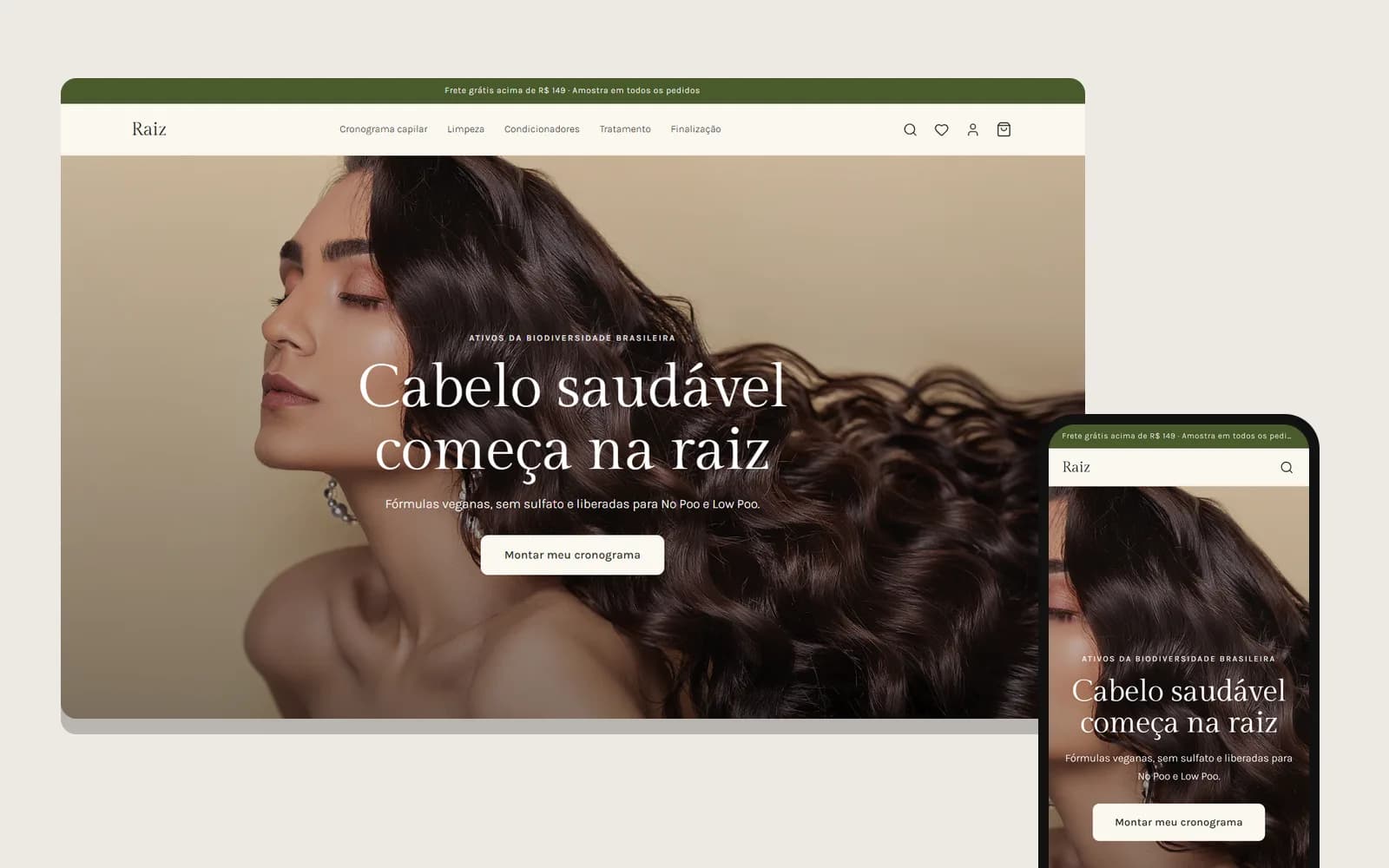 Prévia do template Raiz