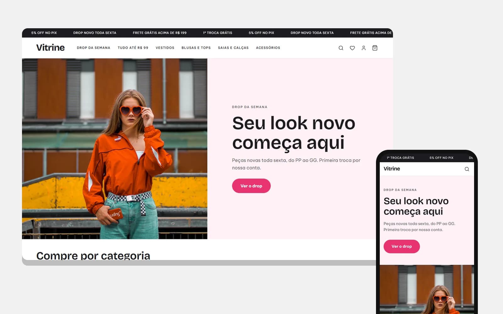 Prévia do template Vitrine